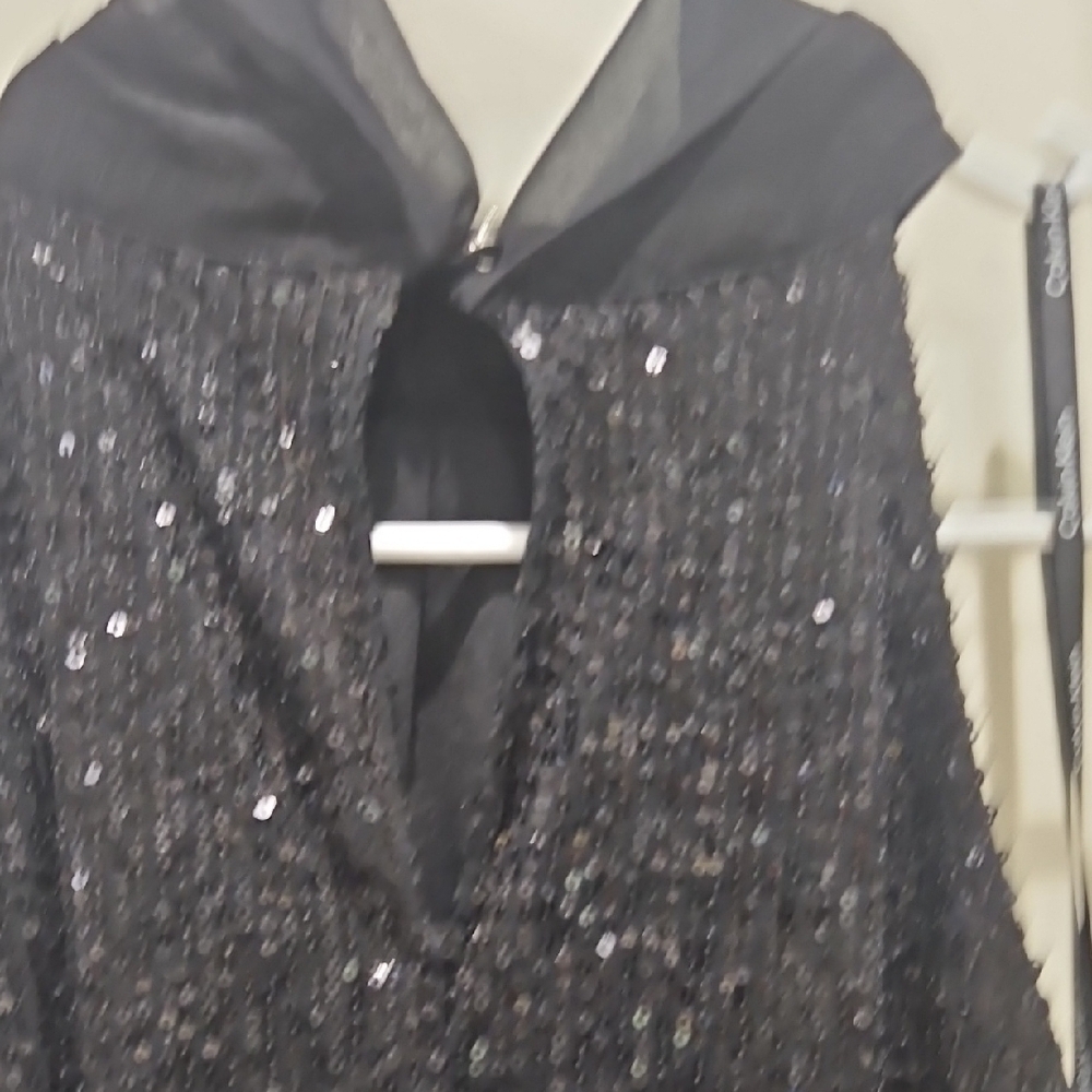 Calvin Klein Black Sequin Halter Top - Picture 5 of 6